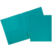 JAM Paper – Chemises en plastique POP à 2 pochettes, sarcelle, paq./96 -Sarcelle