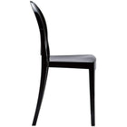Nicer Furniture Louis XVI Ghost Side Chair - Black - 2 Pack-Fluid Design. Contoured Seat. Stackable to Save Space.
