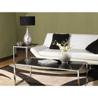 Yield Coffee Table with Chrome Frame and Black Glass Top-Chrome Finish Steel Base