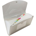JAM Paper 13-Pocket Expanding File with Button & String Closure, Check Size, 5" x 10.5", Smoke Grey, 2 Pack (221618981z)-Grey