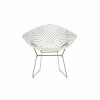 Nicer Furniture Bertoia Style Diamond Wire Chair - White PU Cushion-A versatile chair that can be used in any setting