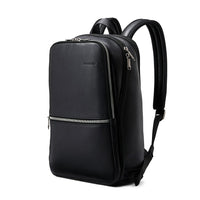 Samsonite Classic Leather Slim Backpack 14.1", Black-Black, Top Grain Leather