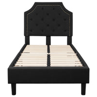 Flash Furniture Brighton Twin Size Tufted Upholstered Platform Bed - Black Fabric-Platform Bed