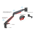 ShoppingAll Adjustable Single Pneumatic Gaming Monitor Mount with Red Backlights for 15-32" Monitors-8