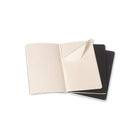 Moleskine Cahier Plain Soft Cover Journal with Pocket - 3.5" x 5.5" - Black - 3 Pack-64 pages, Plain Format