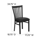 Flash Furniture HERCULES Series Black School House Back Metal Restaurant Chair - Black Vinyl Seat - 2 Pack-Black Powder Coated Frame Finish