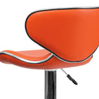 Flash Furniture Contemporary Cozy Mid-Back Orange Vinyl Adjustable Height Barstool with Chrome Base-Swivel Seat