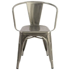 Nicer Furniture Stackable Industrial Tolix A Style Armchair - Galvanized - 4 Pack-Galvanized Design