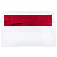 JAM Paper #10 Business Foil Lined Envelopes - 4.125" x 9.5" - White with Red Foil - 50 Pack-Colour: White with Red Foil Lining