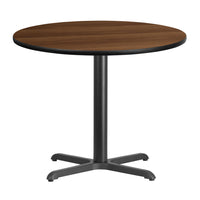 Flash Furniture – Table bistro ronde en stratifié de 36 po avec base de 30 x 30 po, noyer (XURD36WAT3030)-Table d'accueil