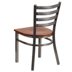 Flash Furniture HERCULES Series Clear Coated Ladder Back Metal Restaurant Chair - Cherry Wood Seat - 2 Pack-.625" Thick Plywood Seat