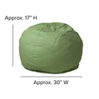 Flash Furniture Small Solid Green Kids Bean Bag Chair-Spot Clean with Damp Cloth