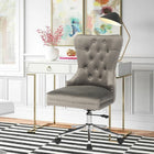 Plata Import Boyel Upholstered Velvet Office Chair - Grey-Ergonomic