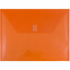 JAM Paper Plastic Envelopes with Hook & Loop Closure - Letter Booklet - 9.75" x 13" - Orange - 12 Pack -Colour: Orange