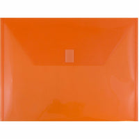 JAM Paper Plastic Envelopes with Hook & Loop Closure - Letter Booklet - 9.75" x 13" - Orange - 12 Pack -Colour: Orange