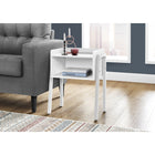 Monarch Specialties 3594 Accent Table - 23"H/White/White Metal-Product dimensions: 23.25"H x 18.5"W x 11.75"D