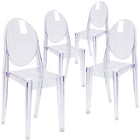 Flash Furniture – Chaise de réception Ghost en plastique transparent, paq./4 -Finition cristal transparente