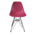 Plata Import Eiffel Chair, Hot Pink Seat, Chromed Legs (PC-016-HOTPINK)-Dining Chair