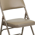 Flash Furniture HERCULES Series Ultra-Premium Triple Braced Beige Vinyl Metal Folding Chair with Easy-Carry Handle-Curved Triple Braced Frame