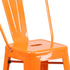 Flash Furniture Commercial Grade 24" High Orange Metal Indoor-Outdoor Counter Height Stool with Back-Cross Brace under seat provides extra stability