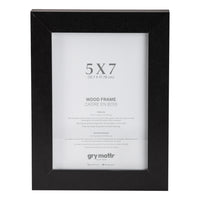 Gry Mattr Wood Photo Frame without Mat - Black - 5" x 7"-Wood Frame