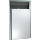 ASI Semi-Recessed Waste Receptacle, Stainless Steel-Semi-recessed waste can, 12 gallon capacity