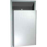 ASI Semi-Recessed Waste Receptacle, Stainless Steel-Semi-recessed waste can, 12 gallon capacity