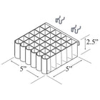 Azar Displays 0.63" Square Slot 36 Compartment Cosmetic Tray For Pegboard, 2 Pack (225526)-Clear