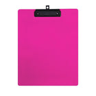 Geo Plastic Clipboard, Letter, 9" x 12", Pink, 12 Pack-Clipboard made of strong plastic with retractable hook.