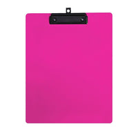 Geo Plastic Clipboard, Letter, 9" x 12", Pink, 12 Pack-Clipboard made of strong plastic with retractable hook.