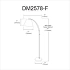 Dainolite Felix Modern Incandescent Adjustable Floor Lamp - 1 Light - Aged Brass with White Shade -Metal
