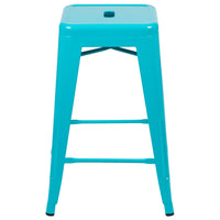 Flash Furniture 24" Bar Stool - Stackable - Teal - 4 Pack (4ET3132024TLR)-Modern Industrial Metal Stool in Teal