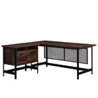 Sauder 66"W La Collection Briarbrook Bureau en L - Finition Barrel Oak-Surface de travail spacieuse pour ordinateur portable, bloc-notes, lampe, etc