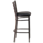 Flash Furniture – Tabouret de restaurant à traverses horizontales, métal pâle, siège en vinyle noir (XUDG697CBARBKV)-Conception à dossier échelle