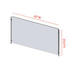 Mark Maker Rod Sneeze Guard - 42" W x 23.5" H panel 1/4" Clear Acrylic and 24" high aluminum rod set - no pass through-Made from 1/4” clear acrylic.
