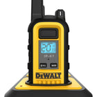 DeWalt DXFRS800 2 Way Radio Set with Heavy Duty 6-Port Walkie Talkie Charger-LCD Display