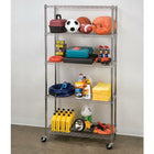 Seville Classics 5-Shelf Shelving System with Wheels - 72" H x 36" W x 18" D-Set of 3" commercial wheels (4 pcs) included 