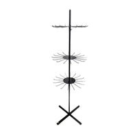 FuTECH Floor Standing Spinner with Cross Base - 48 Hooks - 71"H x 20"L - Black-Literature Holders