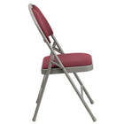Flash Furniture HERCULES Series Ultra-Premium Triple Braced Burgundy Fabric Metal Folding Chair with Easy-Carry Handle-1'' Thick Foam Padded Seat