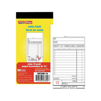 Staples Bilingual Sales Book - 50 Duplicates - Carbonless - 3" x 7" - 10 Pack-Bilingual sales book lets you keep records of sales in either English or French