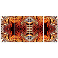 Designart Gold and Silver Reflection 4-Panel Modern Canvas Art Print, (PT3083-271)-Print