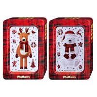 Walkers Polar Bear and Reindeer Tin with Scottish Festive Shapes Shortbread Assortment - 250g - 2 Pack-Traditional pure butter shortbread cookies in festive shapes