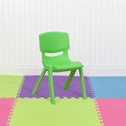 Flash Furniture Green Plastic Stackable School Chair with 12" Seat Height - 10 Pack-Green Polypropylene Plastic Shell