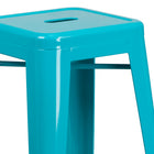 Flash Furniture Commercial Grade 30" High Backless Crystal Teal-Blue Indoor-Outdoor Barstool-Backless Design