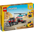 LEGO Creator Flatbed Truck with Helicopter - 270 Pieces-This LEGO 3in1 set lets kids aged 7+ build 3 different vehicle toys
