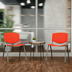 Flash Furniture HERCULES Series Orange Plastic Stack Chair with Titanium Grey Powder Coated Frame-Designed for Commercial Use