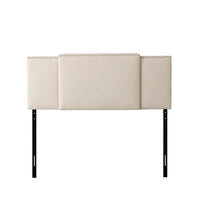 CorLiving 3-in-1 Expandable Panel Headboard, Cream Padded Fabric (BBT-970-A)-Fits most standard double, queen or king sized bed frames