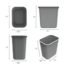 Staples Wastebasket - 26.5 L - Grey-Grey