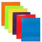 JAM Paper Laminated Glossy 2 Pocket School Presentation Folders, Assorted Primary Colours, 6 Pack-Primary Colors Glossy Cardstock Folders