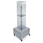 Azar Displays 40" x 8" x 8" 4-Sided Interlocking Pegboard Display Tower with Wheels, Clear (703386-CLR)-Revolves on a wheeled metal base